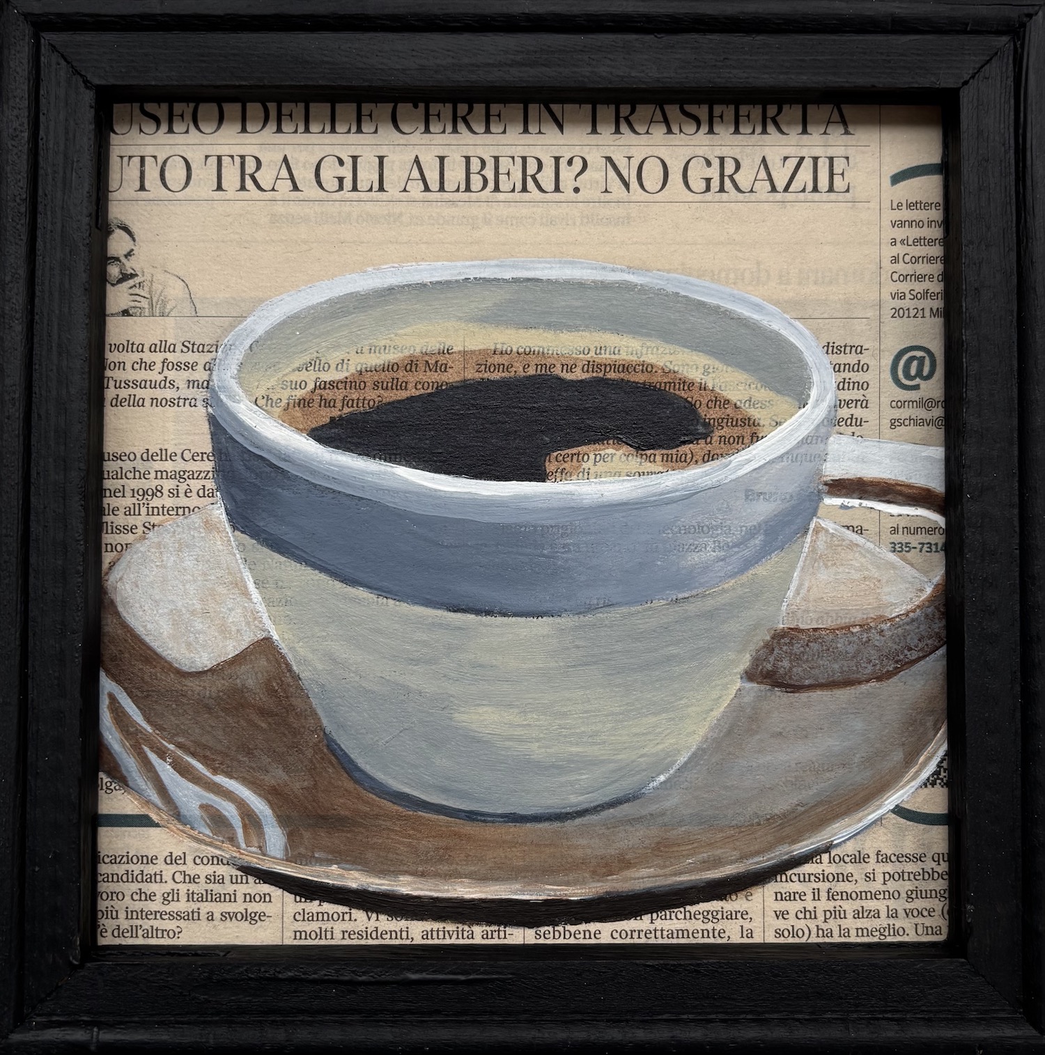 Kopje koffie op Italiaanse krant