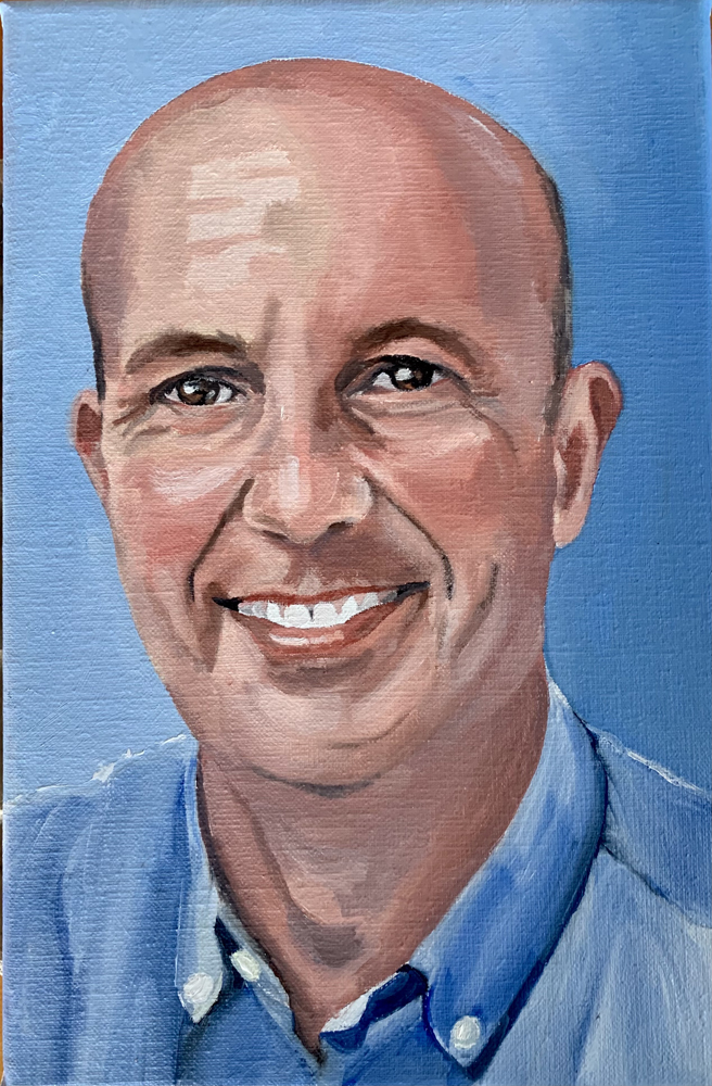 Portret man in olieverf