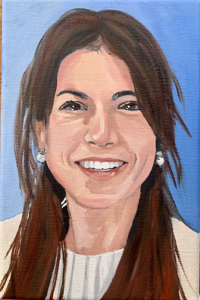 Portret vrouw in olieverf